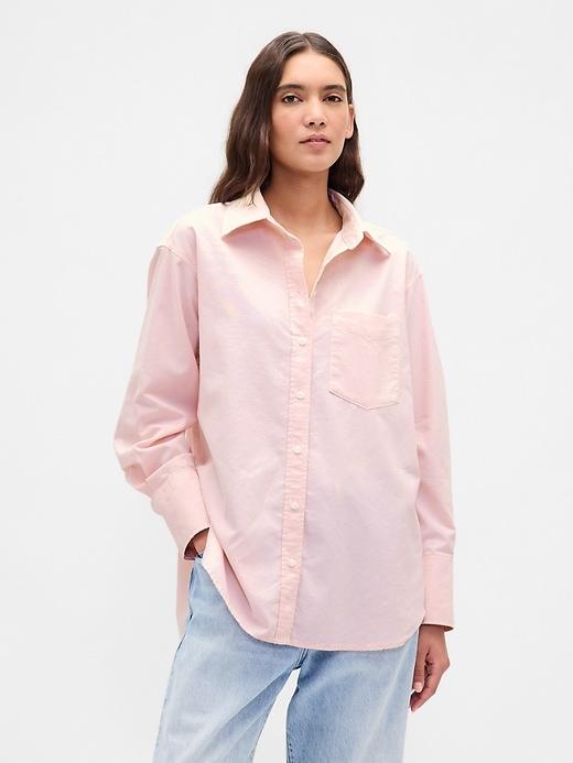 organic cotton poplin big shirt