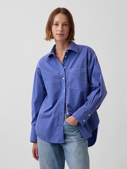 organic cotton poplin big shirt