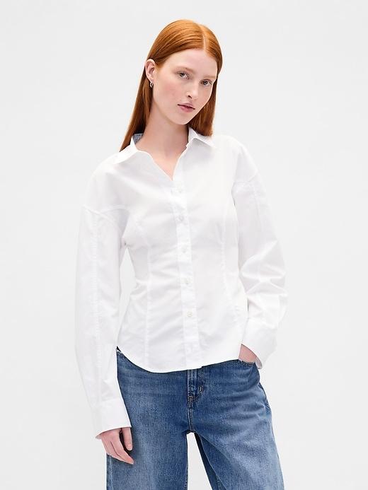 organic cotton poplin dolman classic shirt