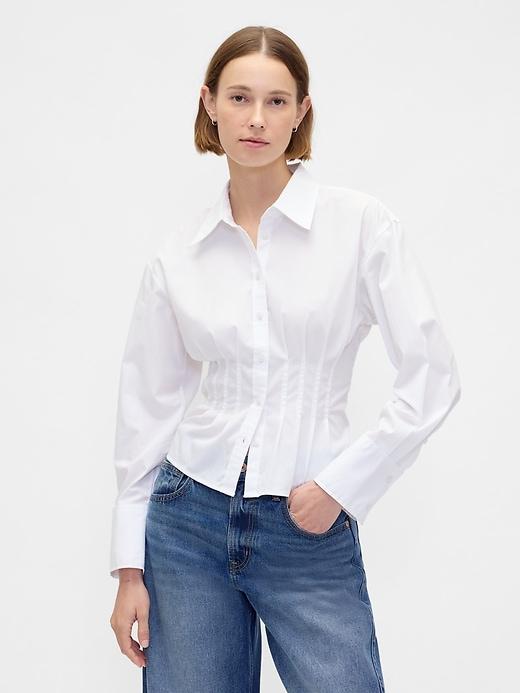 organic cotton poplin fitted shirt