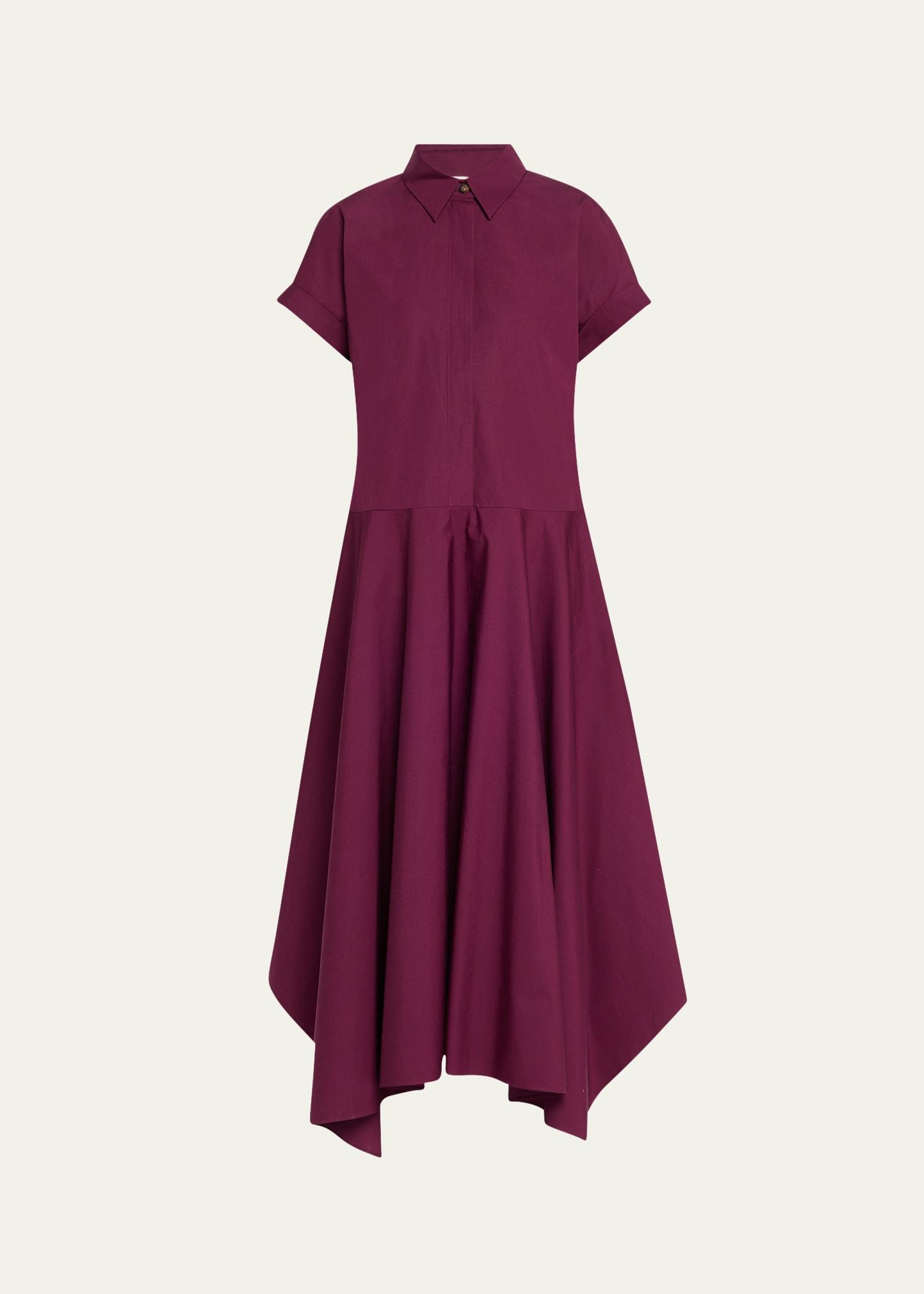 organic cotton poplin midi shirtdress