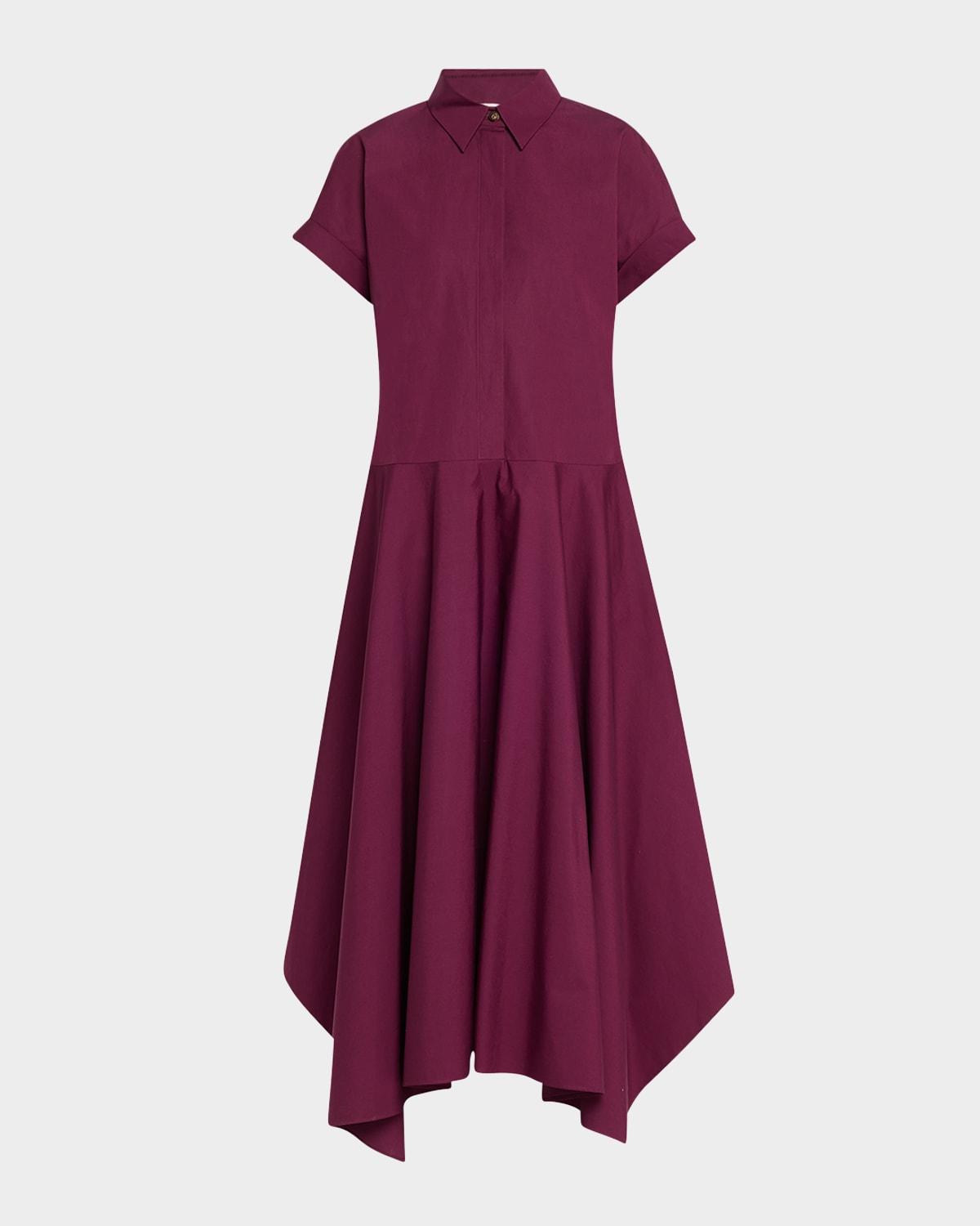organic cotton poplin midi shirtdress