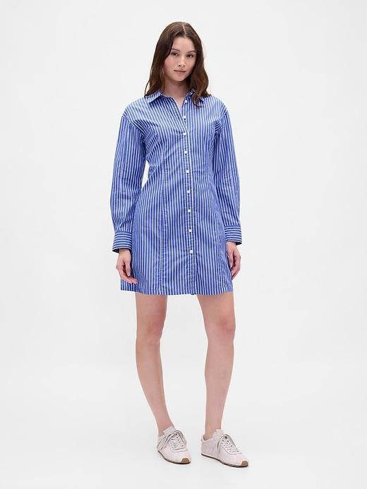 organic cotton poplin mini shirtdress