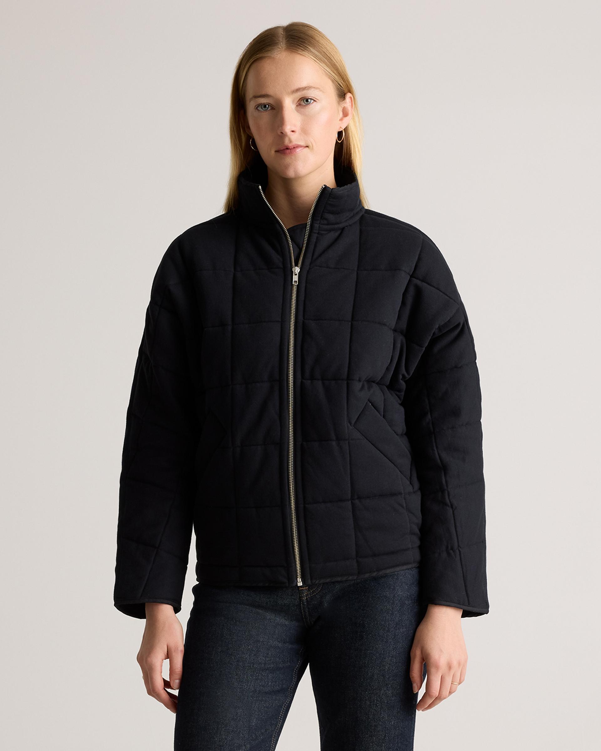 organic cotton quilted knit jacket