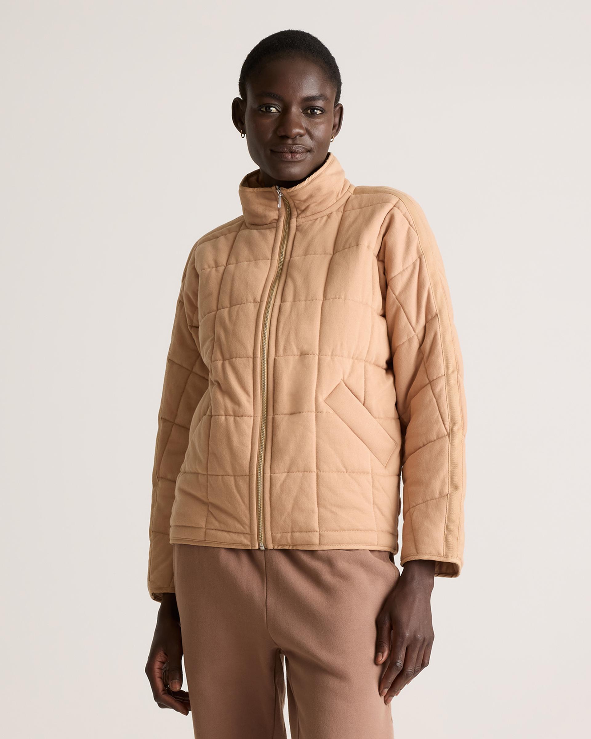 organic cotton quilted knit jacket