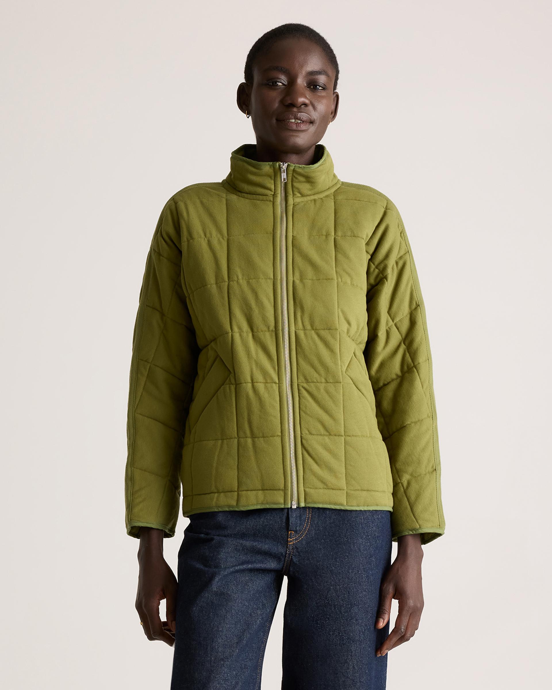 organic cotton quilted knit jacket