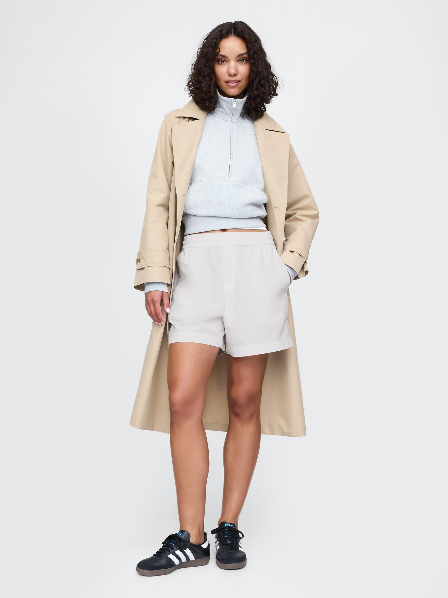 organic cotton striped poplin shorts