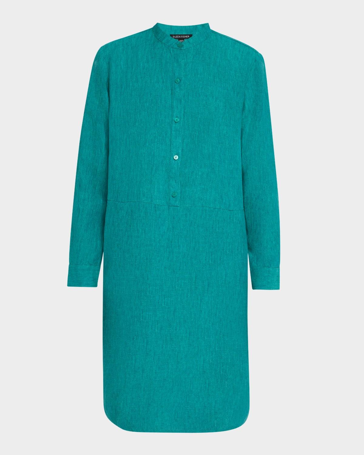 organic linen shift shirtdress