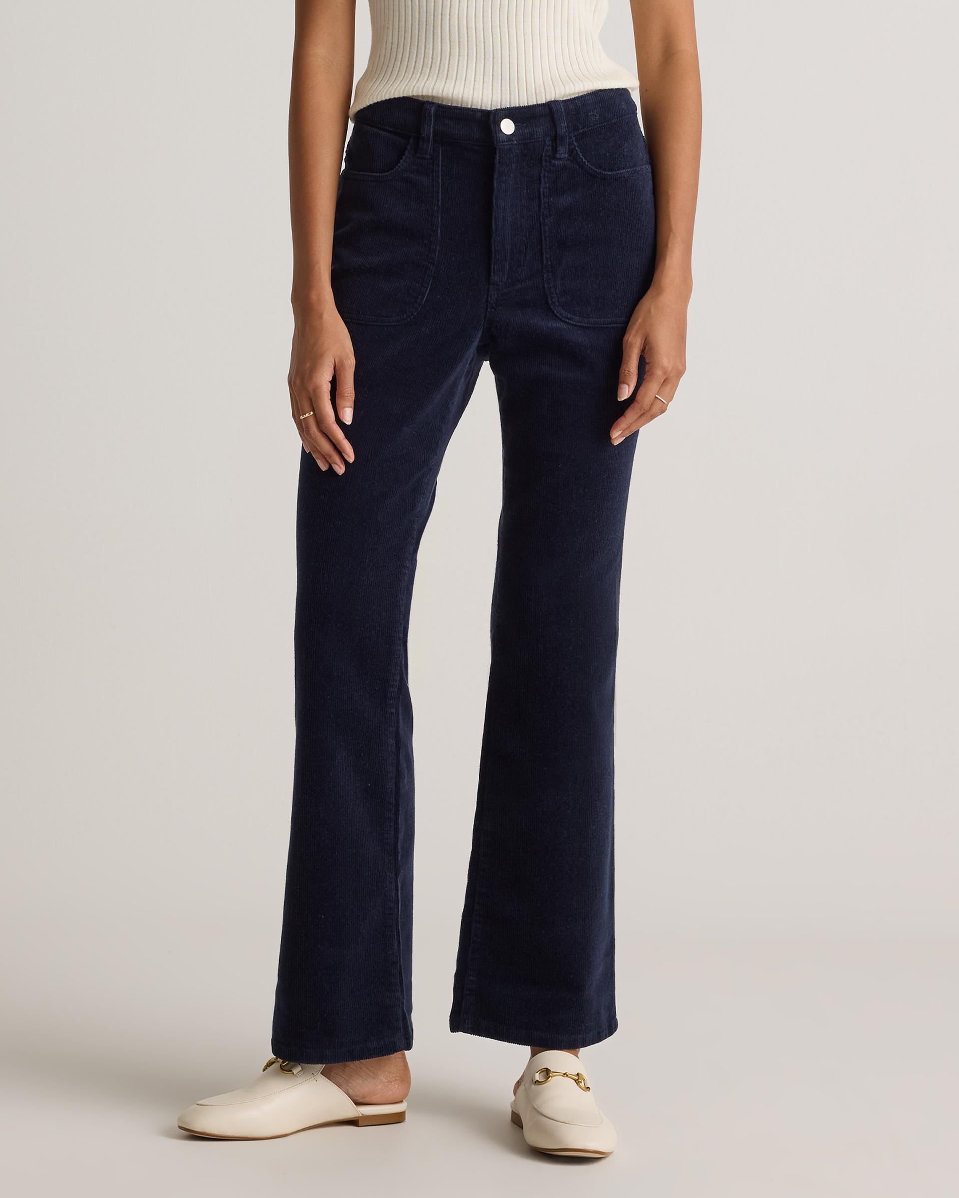 organic stretch corduroy flare pants