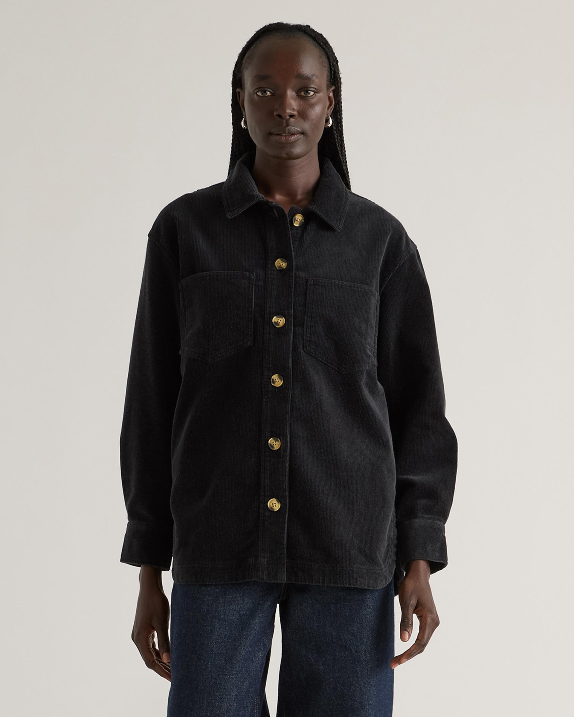 organic stretch corduroy shirt jacket
