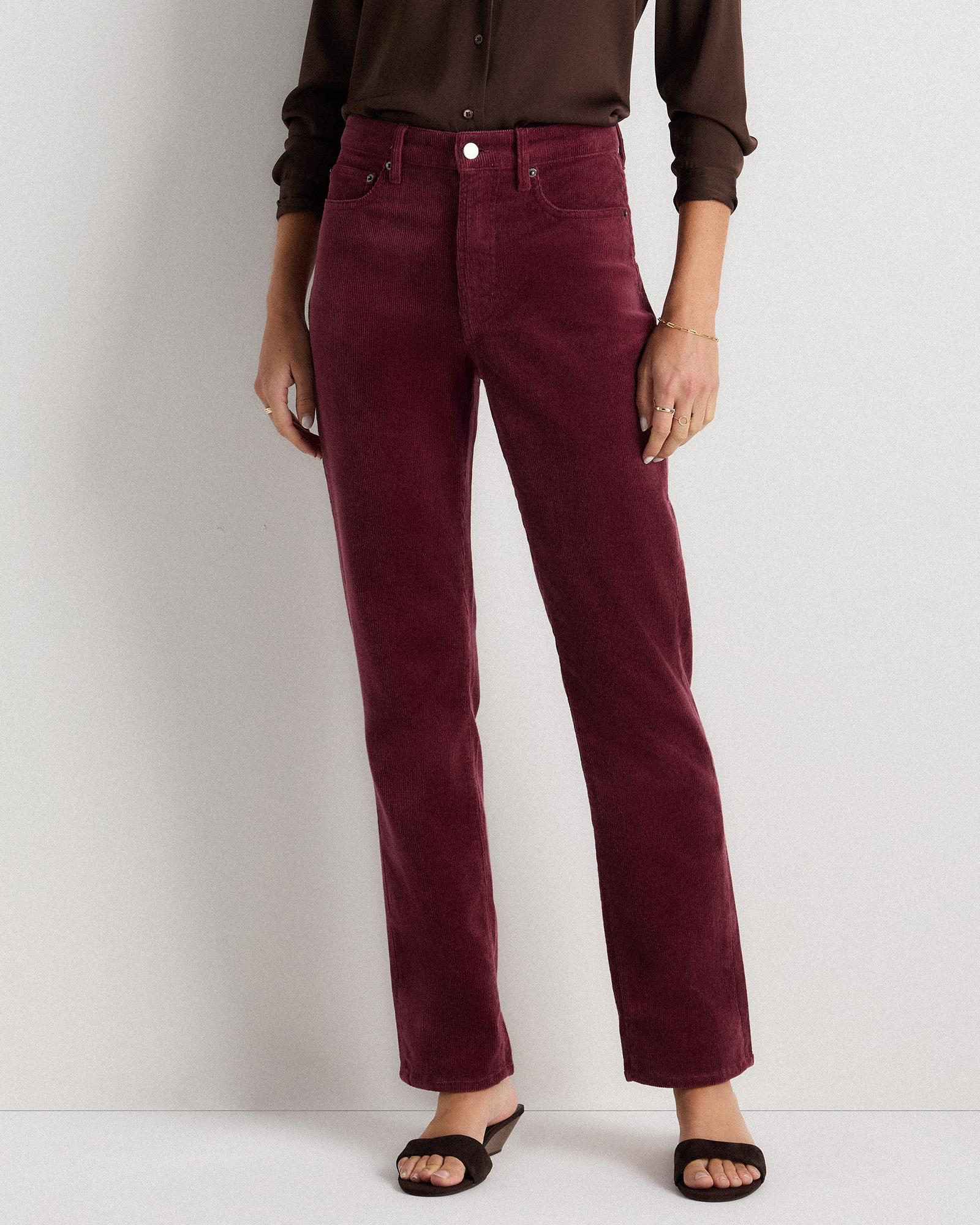 organic stretch corduroy straight leg pants