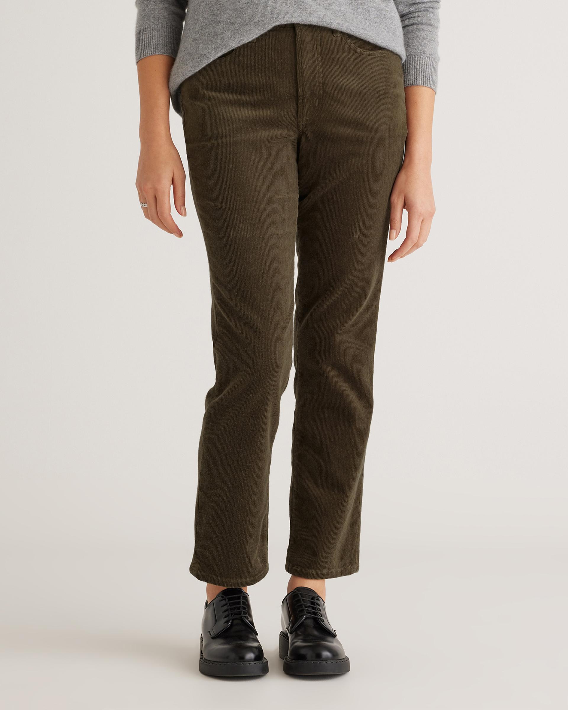 organic stretch corduroy straight leg pants