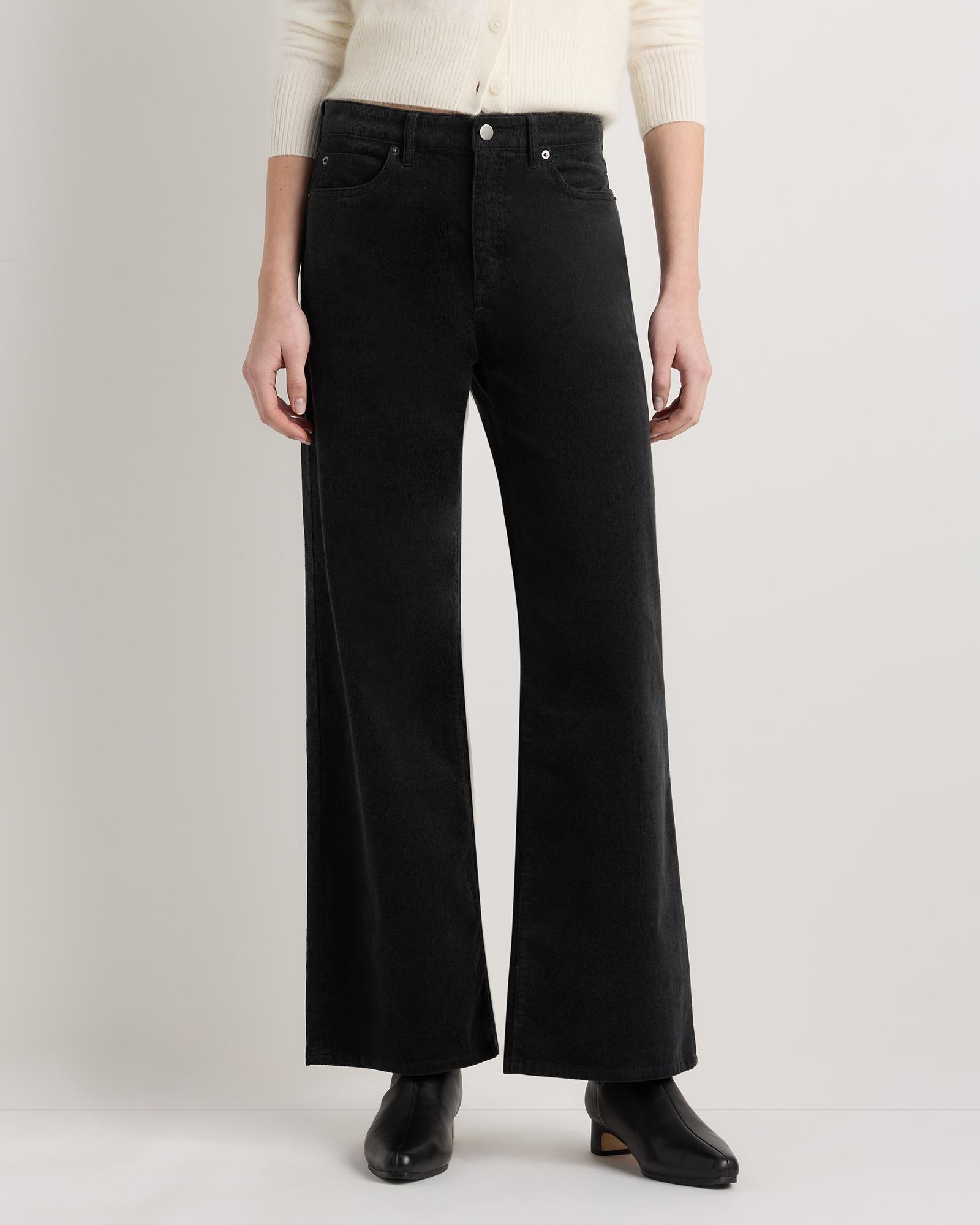 organic stretch corduroy wide leg pants