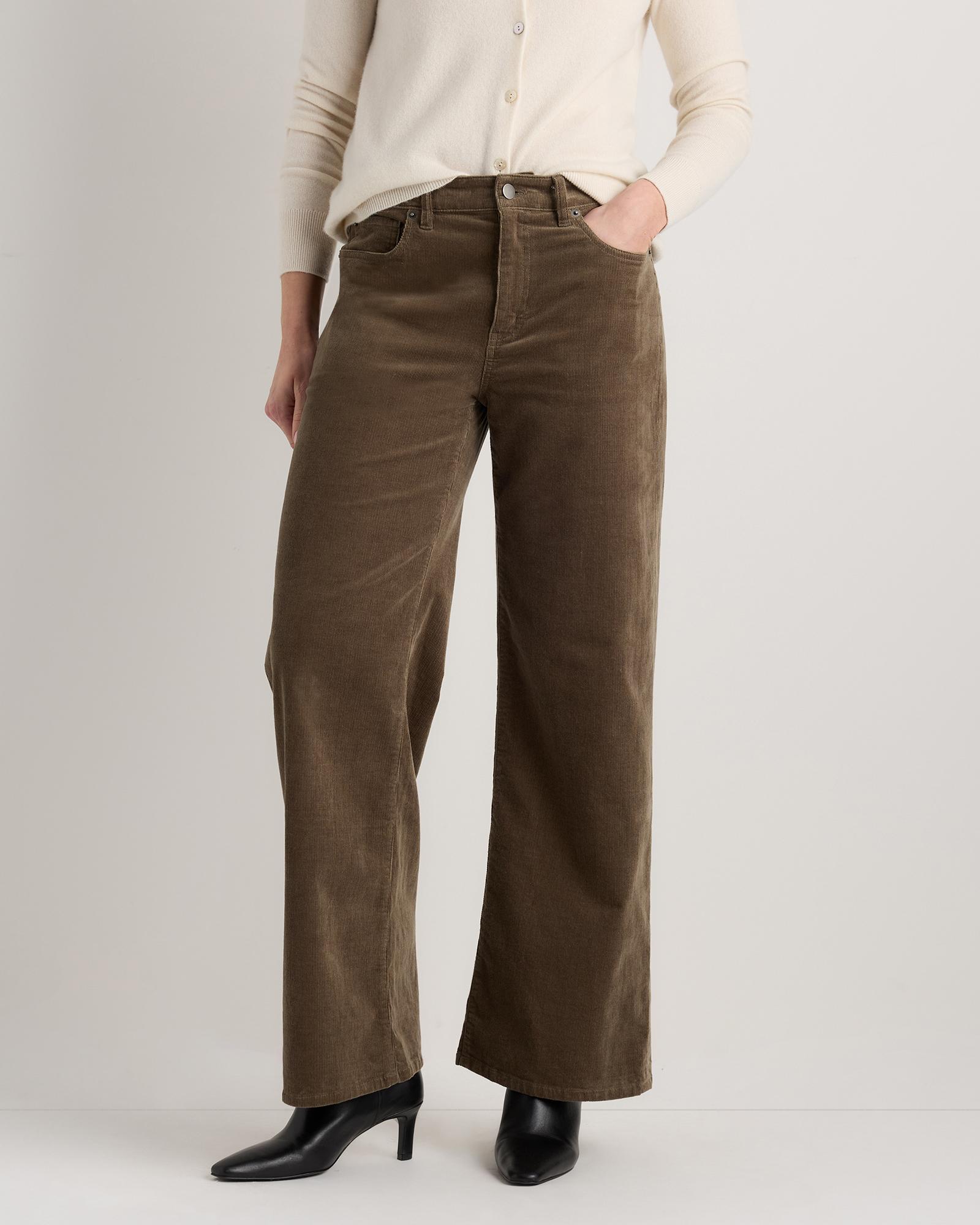 organic stretch corduroy wide leg pants