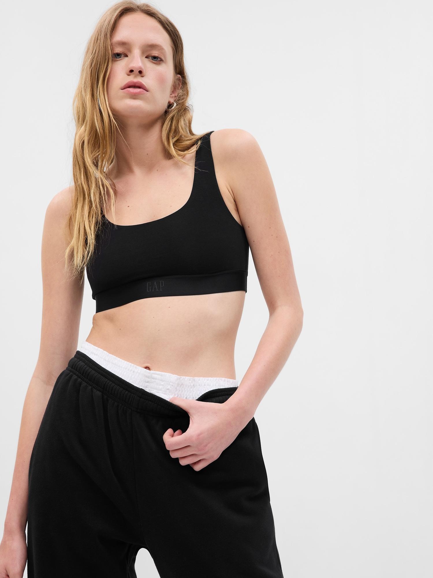 organic stretch cotton gap logo bralette