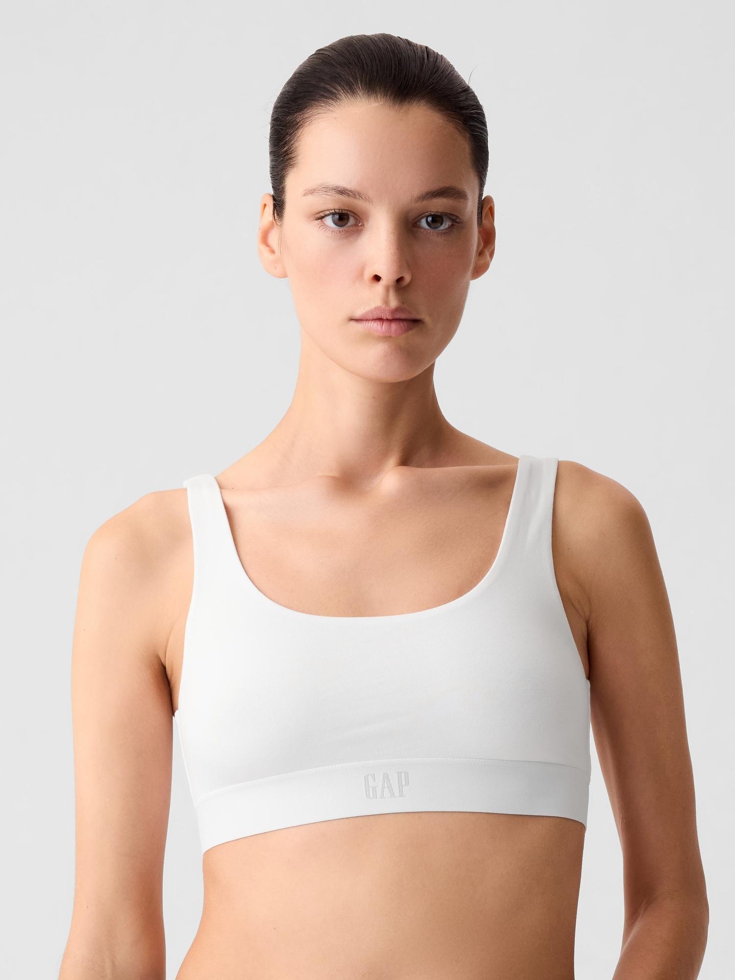 organic stretch cotton gap logo bralette