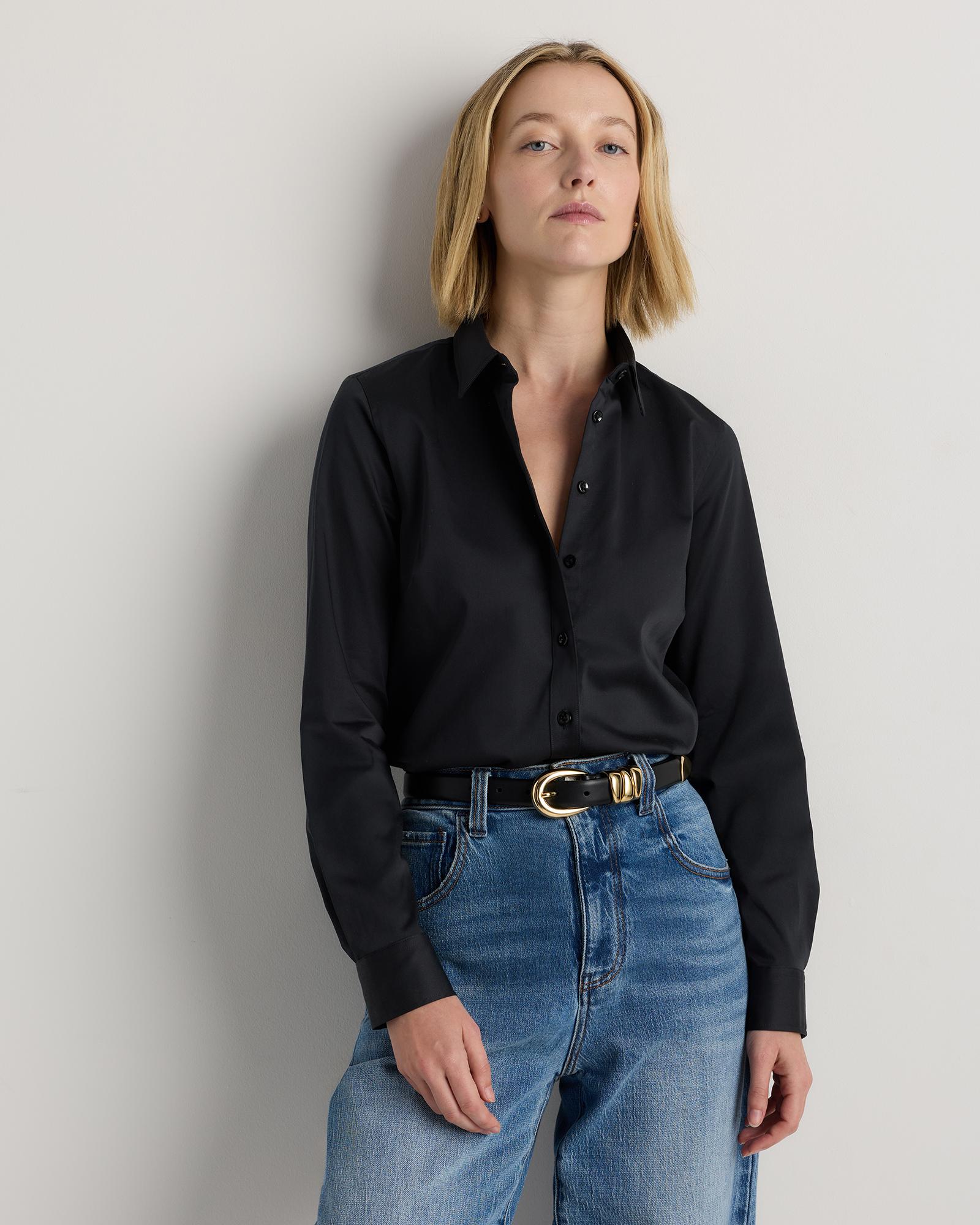 organic stretch cotton tailored shirt