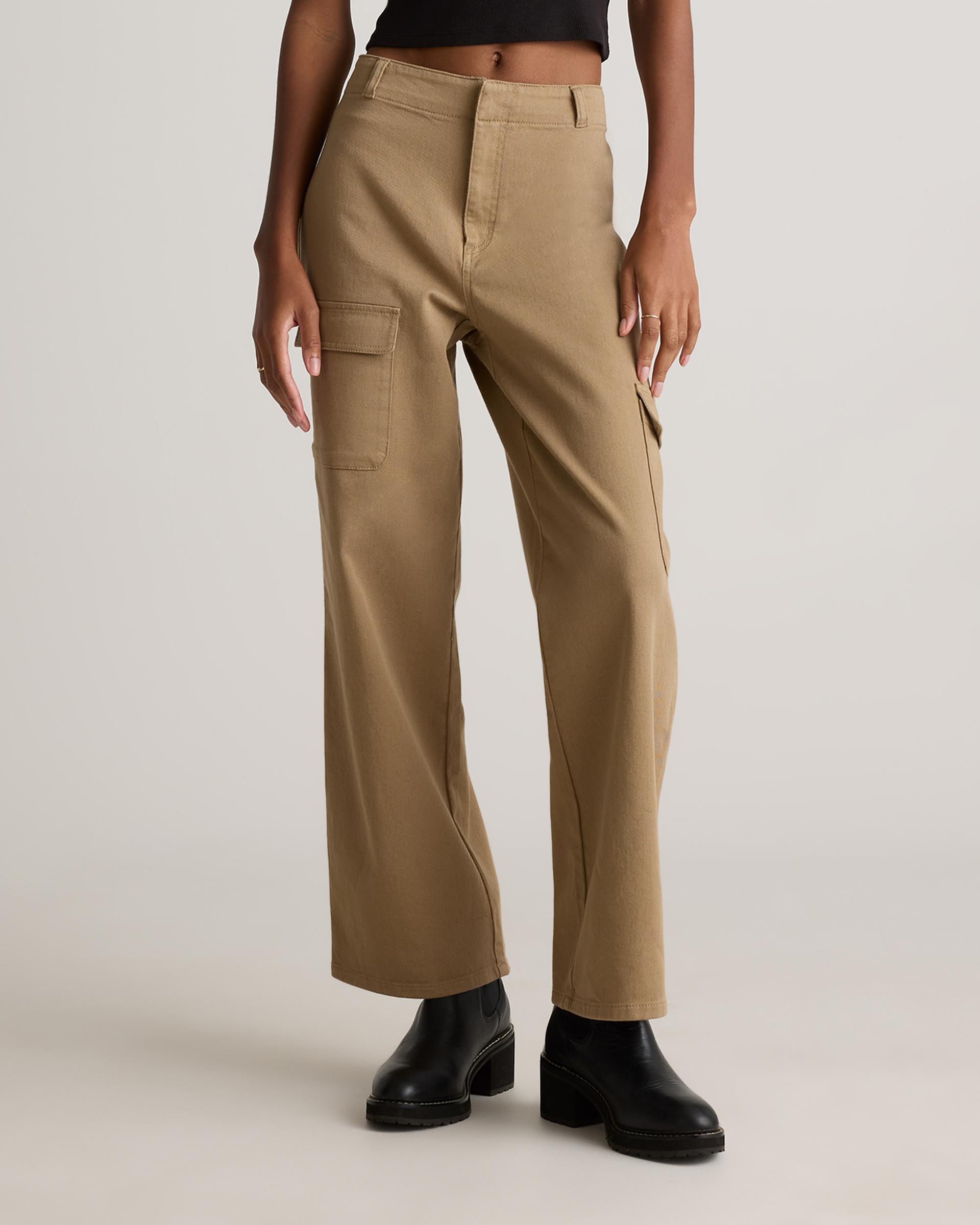 organic stretch cotton twill cargo pants