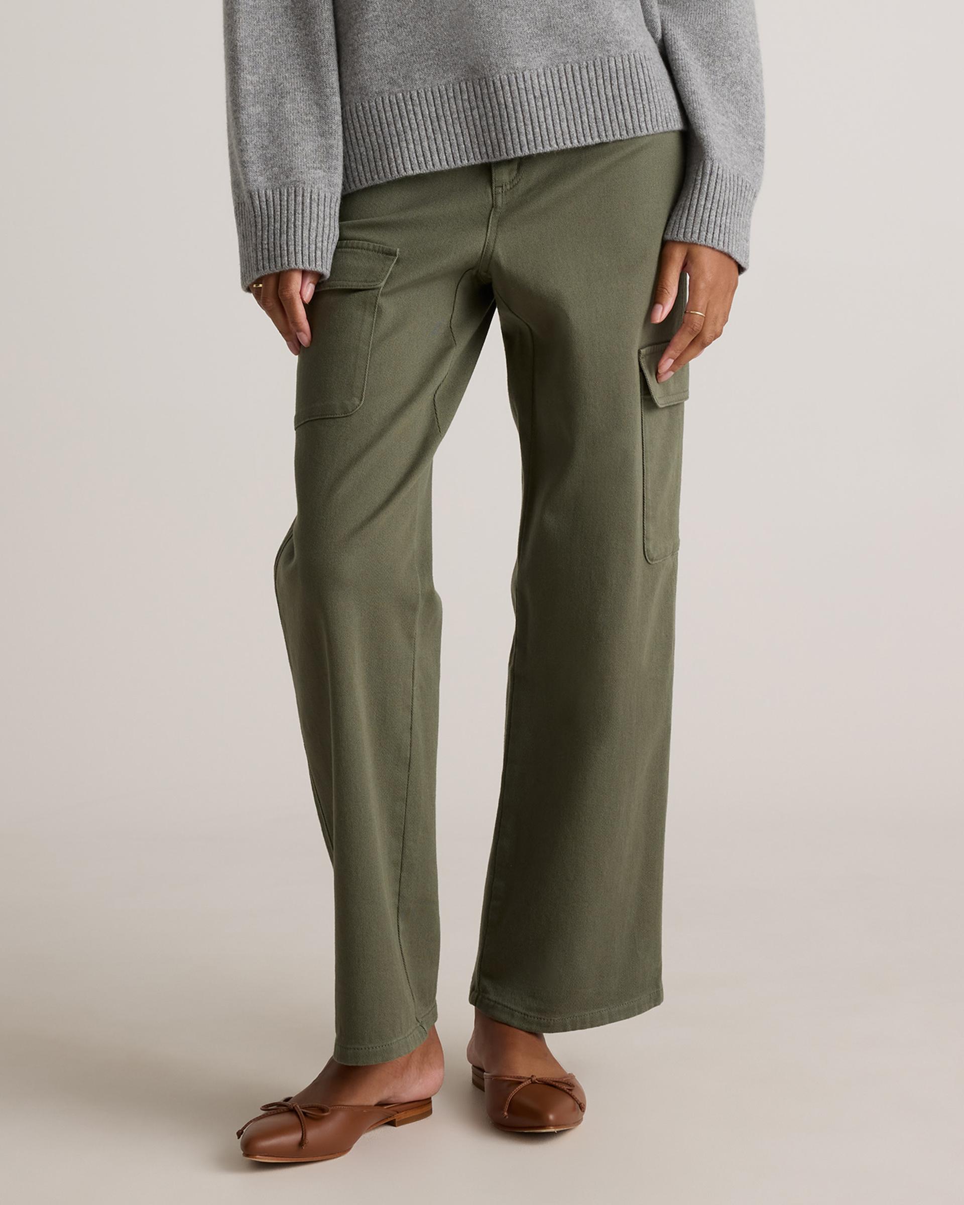 organic stretch cotton twill cargo pants