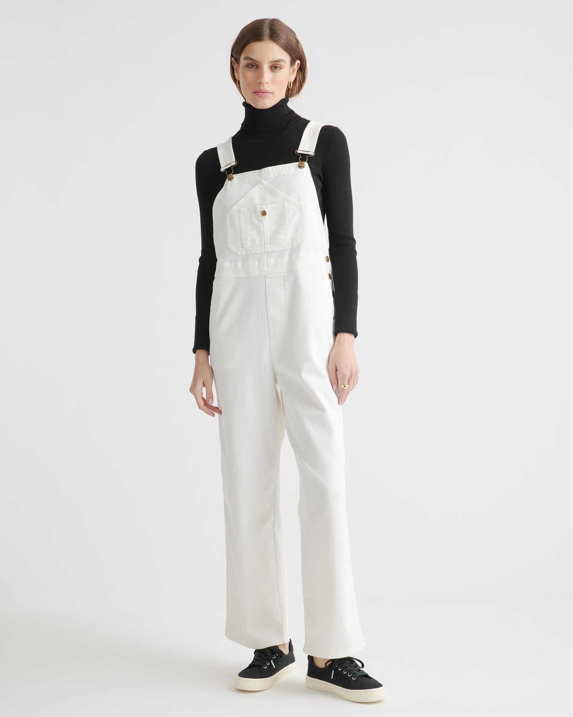 organic stretch cotton twill relaxed overalls