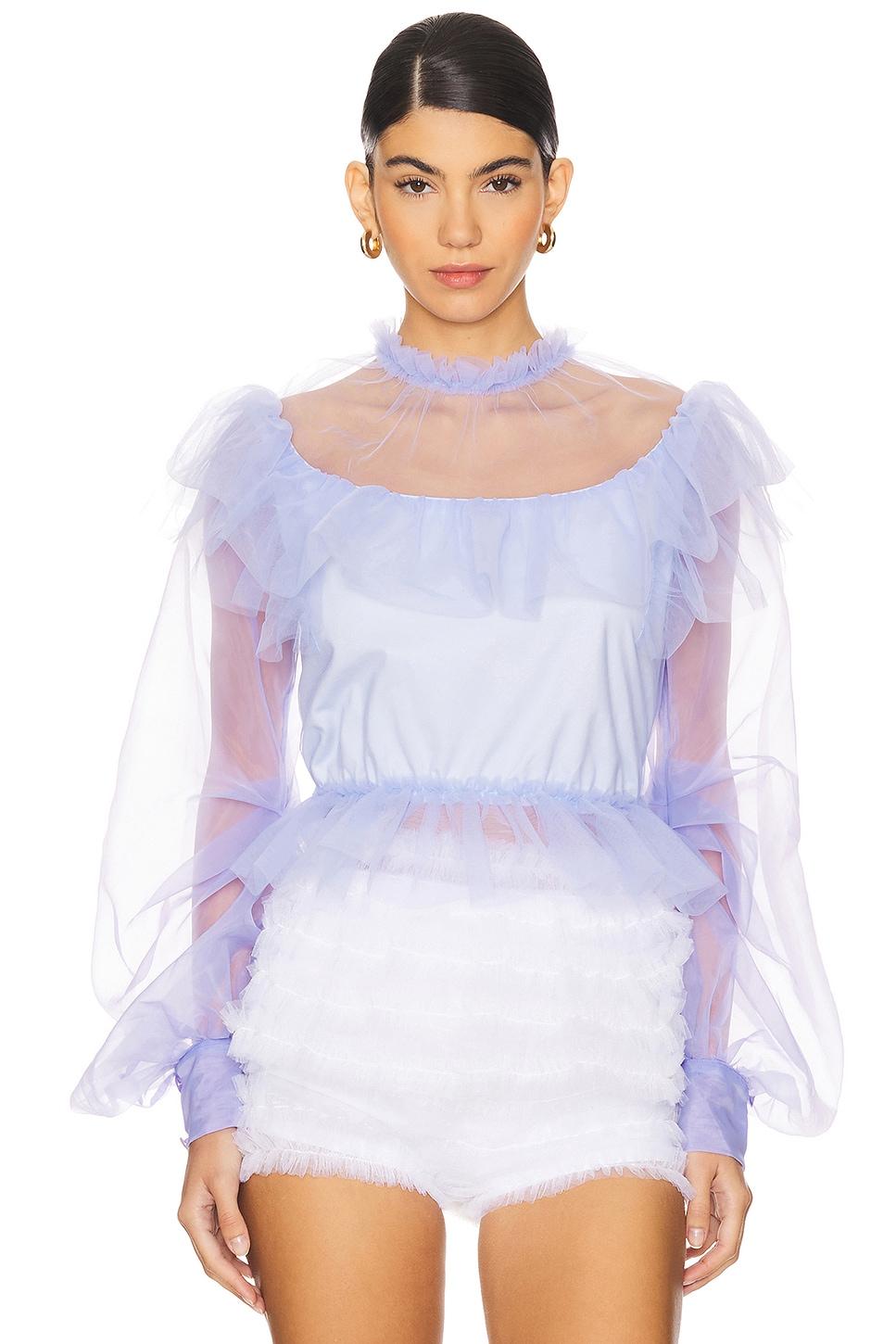 organza balloon sleeve top