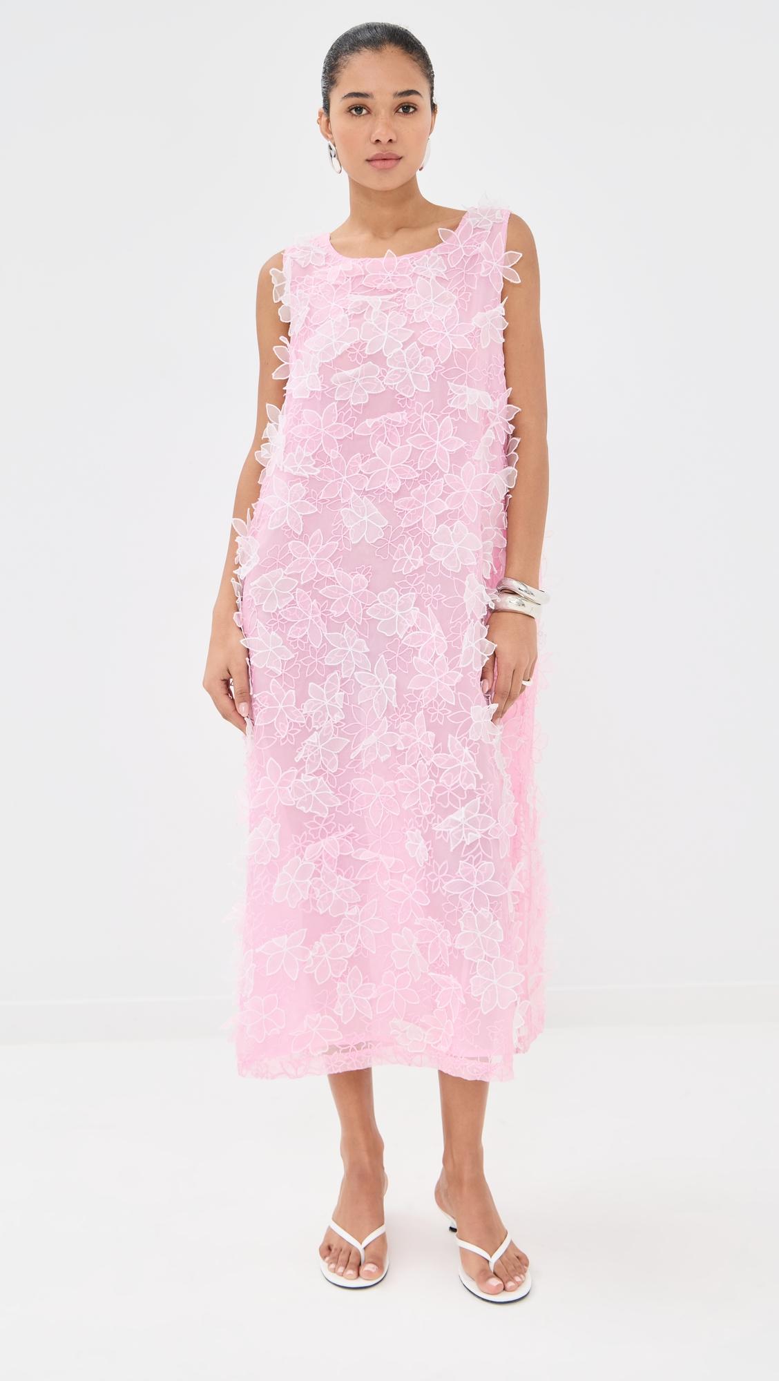 organza floral maxi a line dress