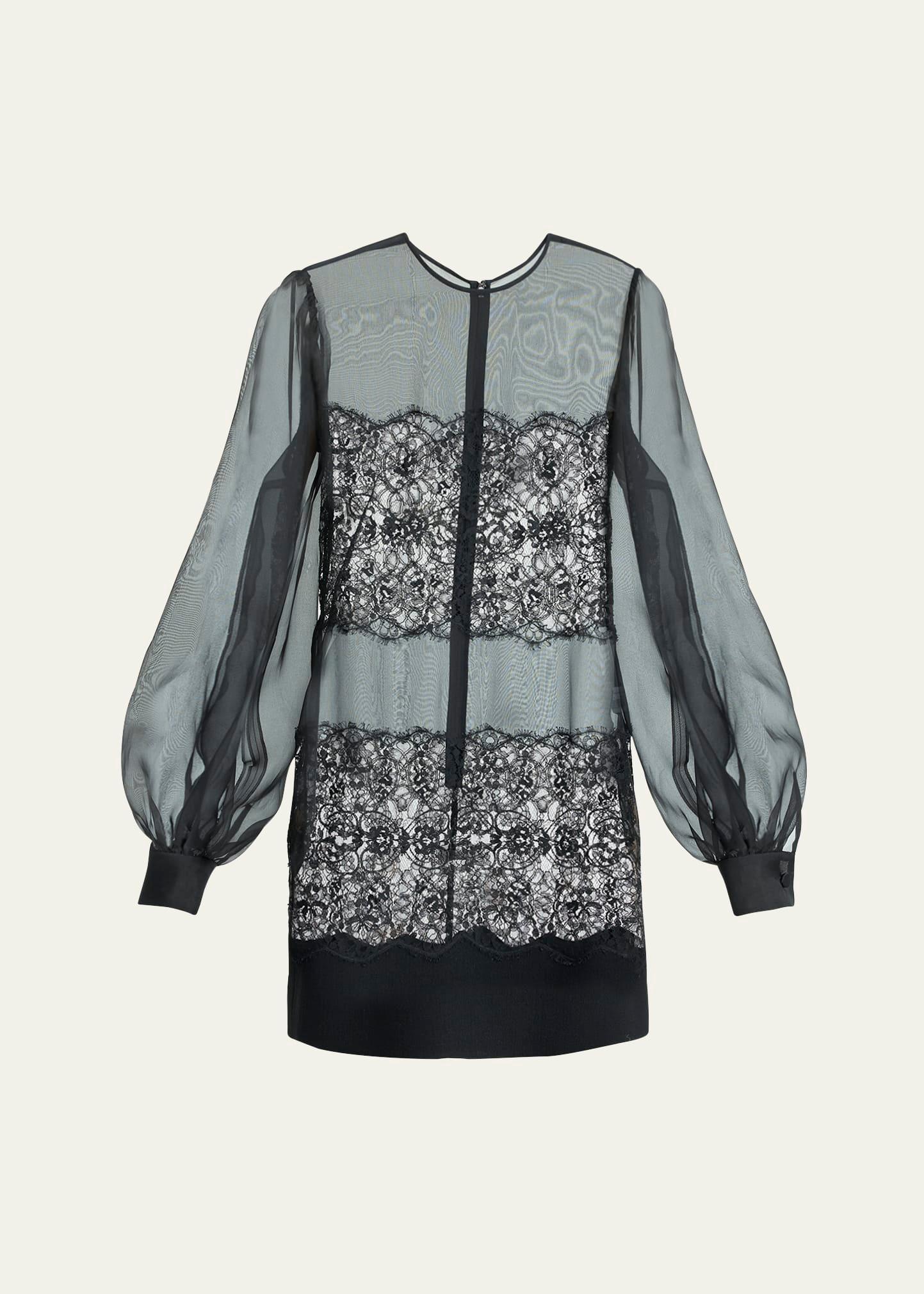 organza lace mini dress