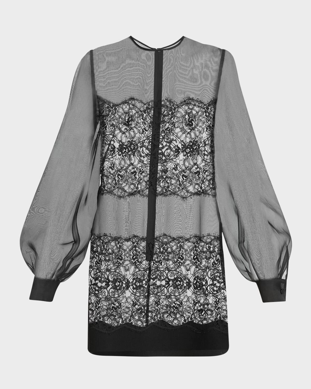 organza lace mini dress