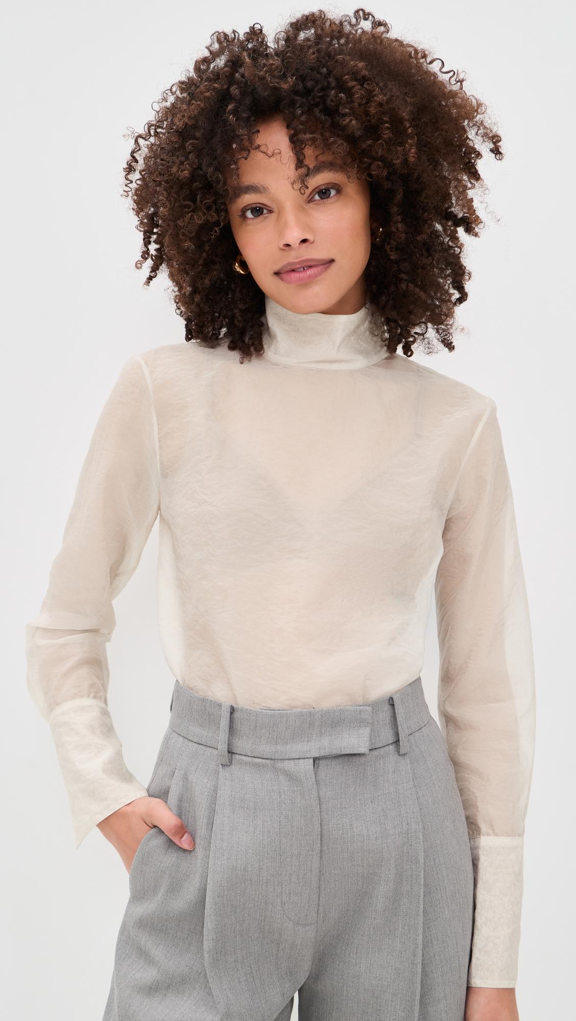 organza turtleneck blouse