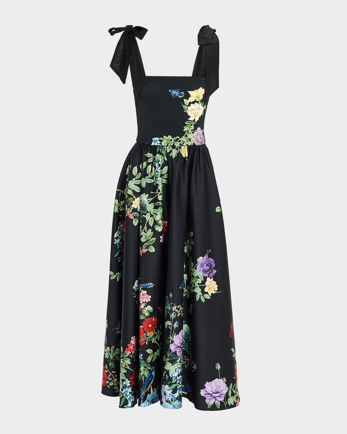 oriana tie strap drop-waist midi dress