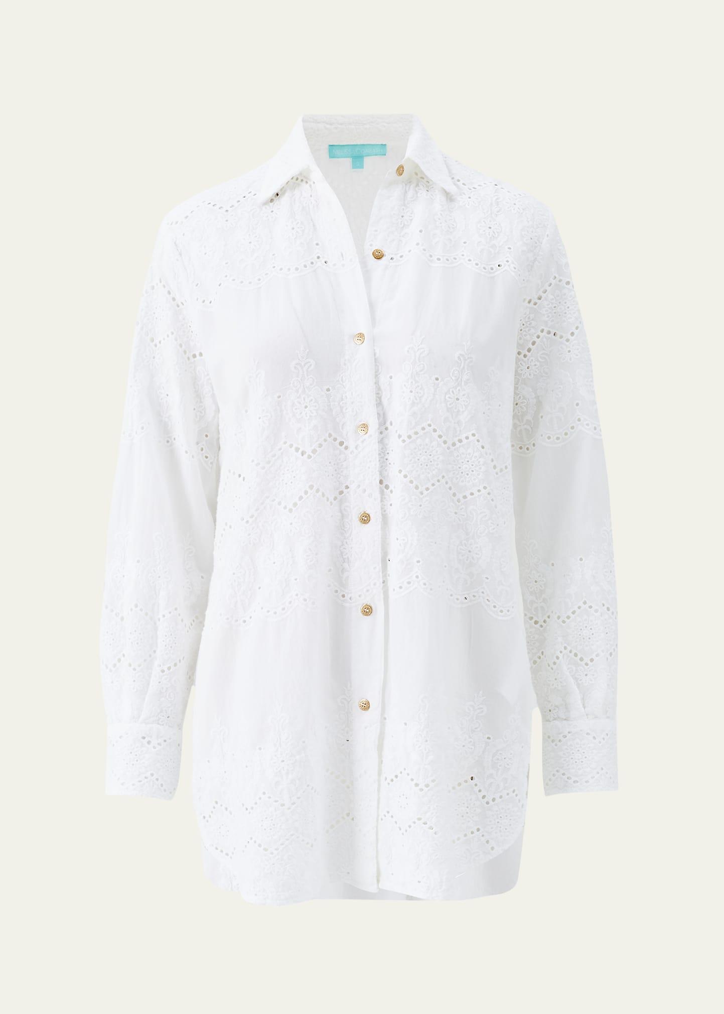 orla eyelet button-front shirt