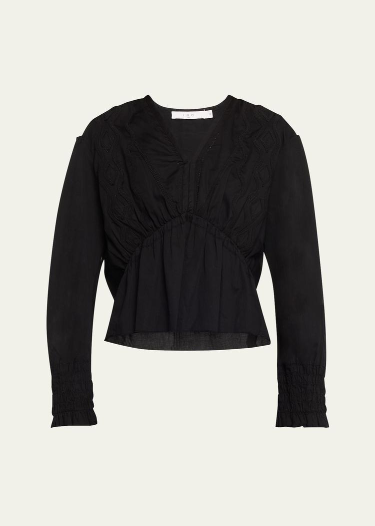 ornella embroidered v-neck top