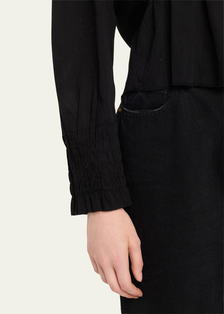 ornella embroidered v-neck top