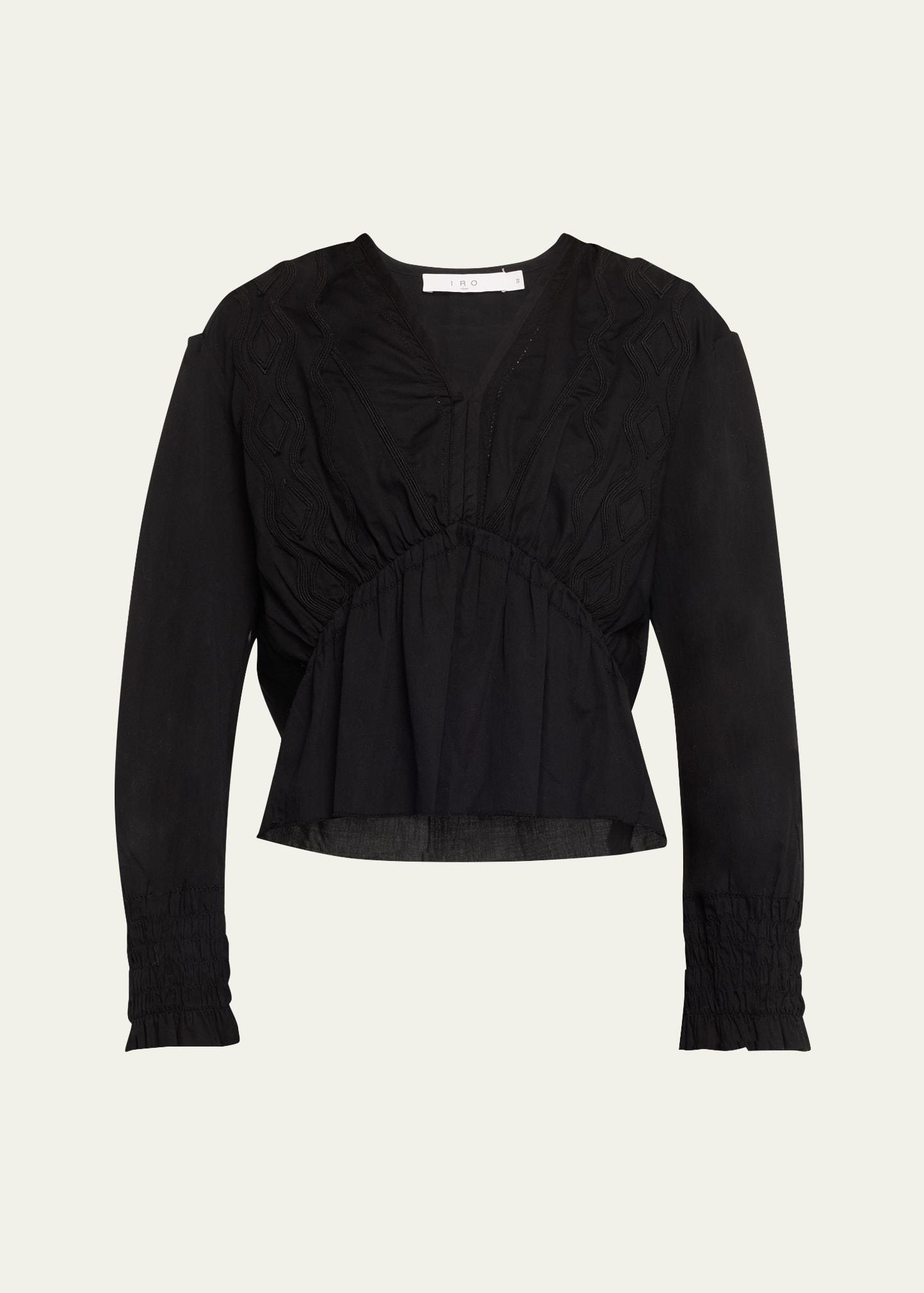 ornella embroidered v-neck top