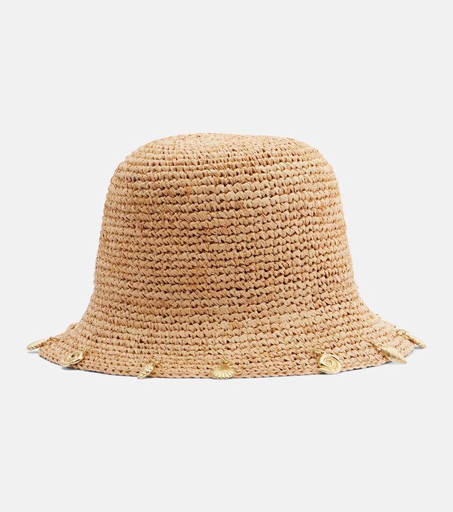 oséree embellished raffia bucket hat