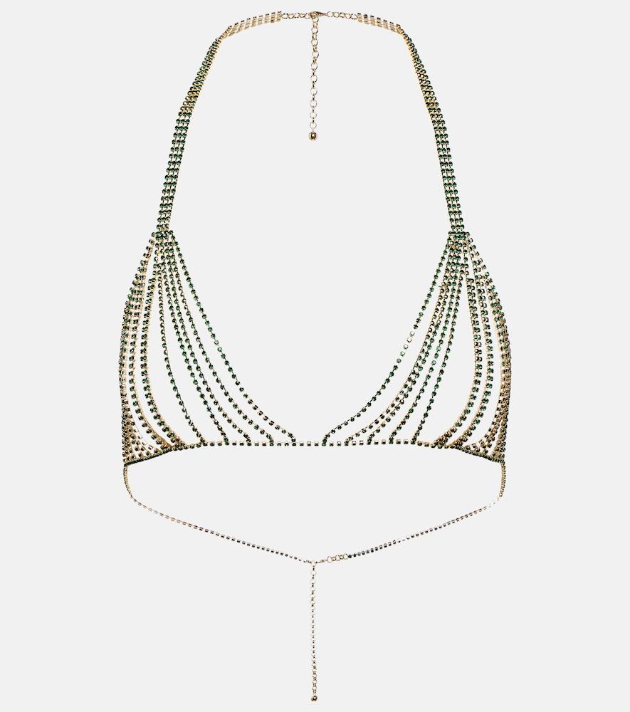 oséree gem embellished chain bra