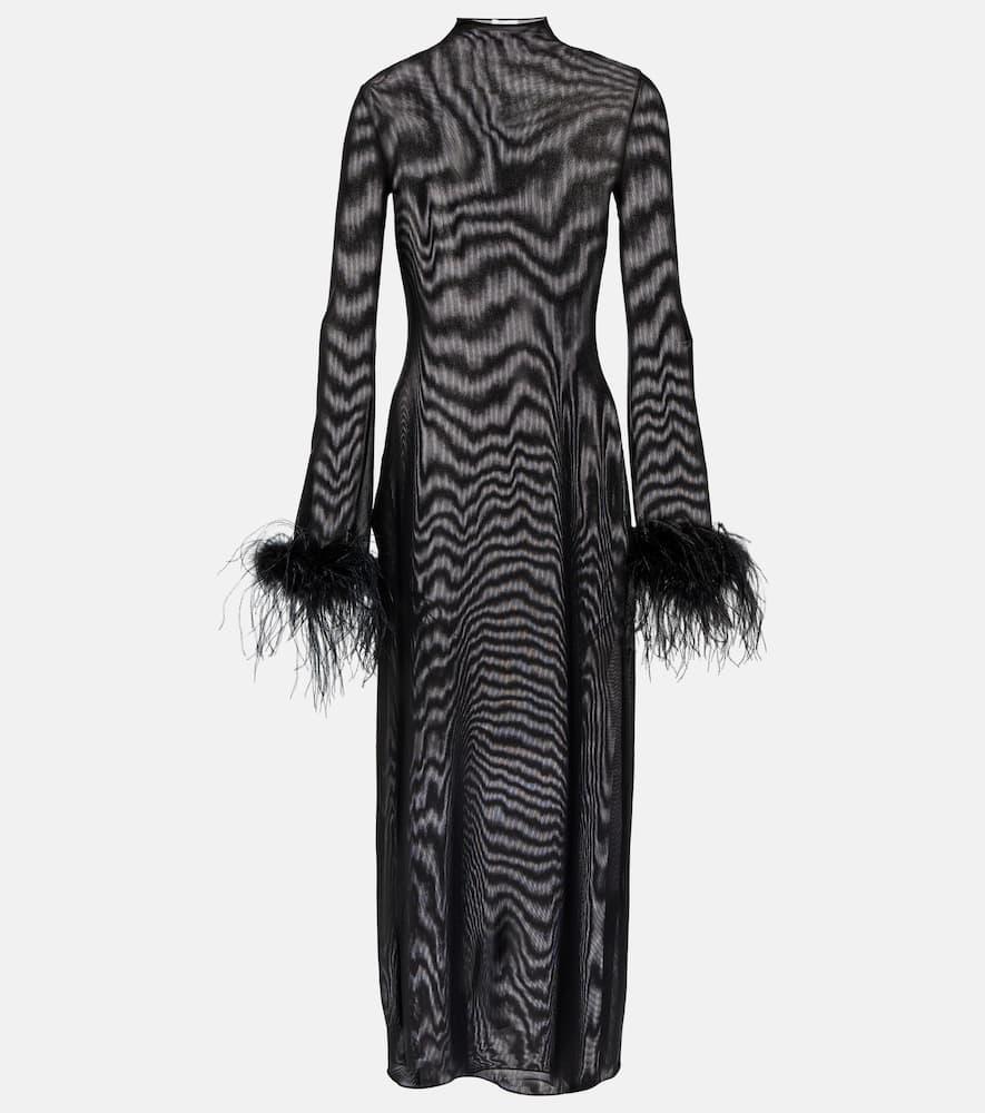 oséree lumière plumage midi dress