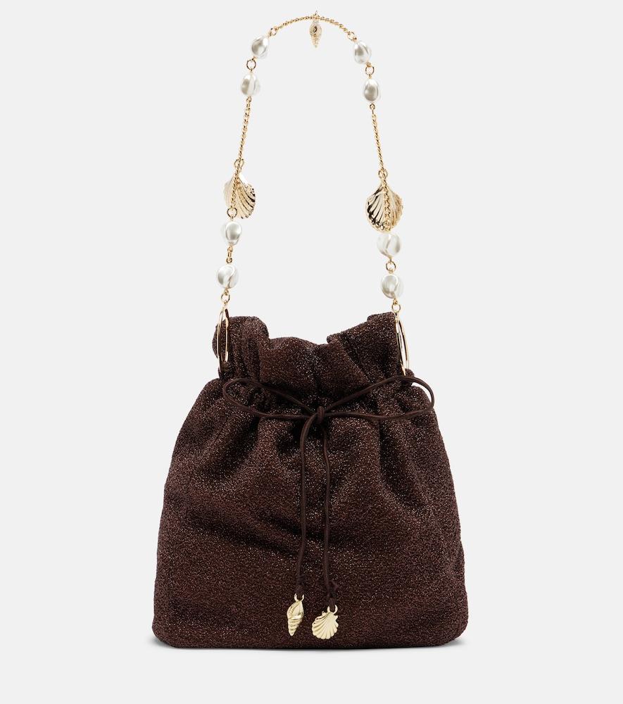 oséree lumière small embellished bucket bag
