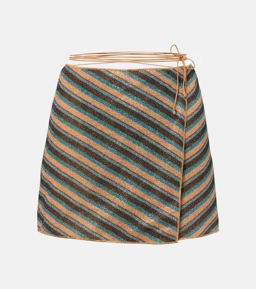 oséree lumière striped wrap skirt