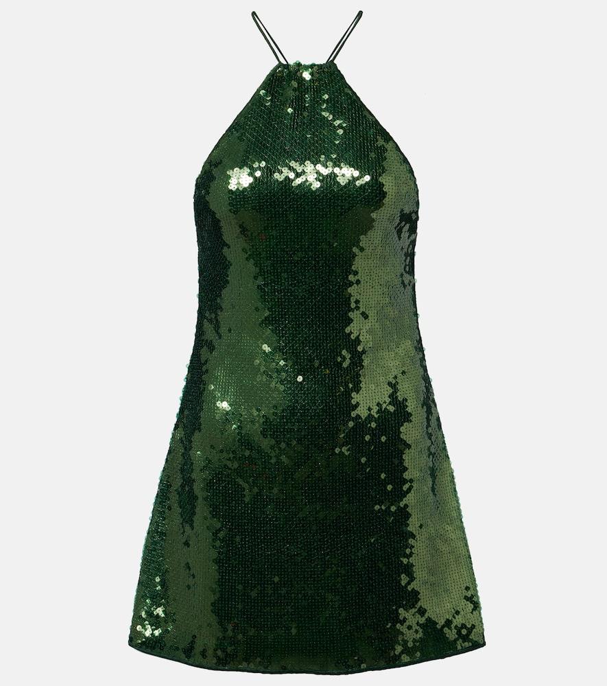 oséree marylin sequined halterneck minidress