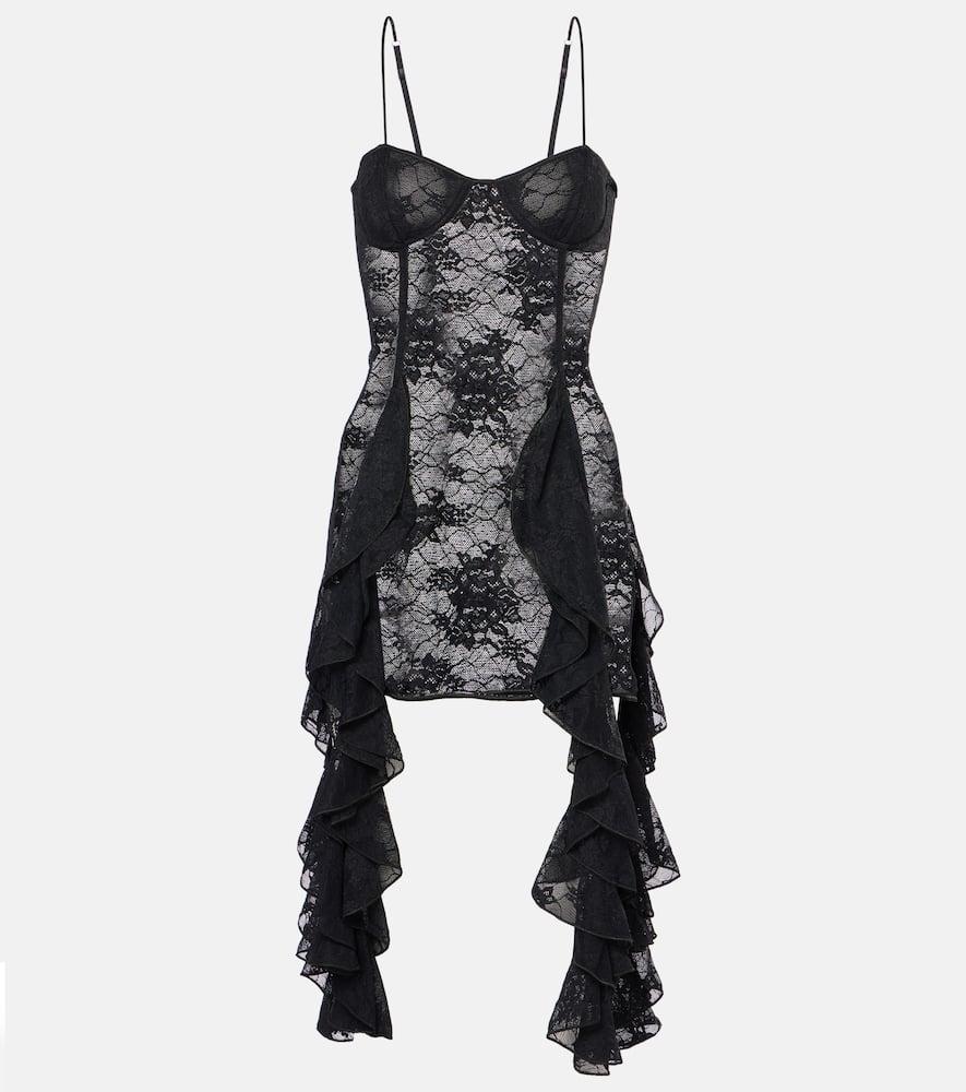 oséree ruffled lace minidress