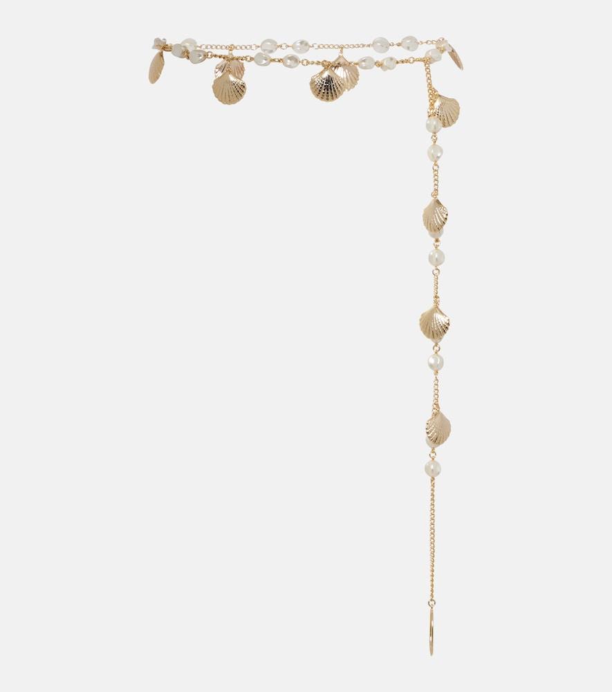 oséree shells embellished chain belt
