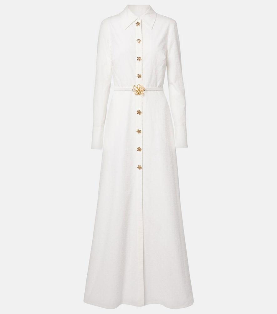 oscar de la renta belted cotton poplin shirt dress