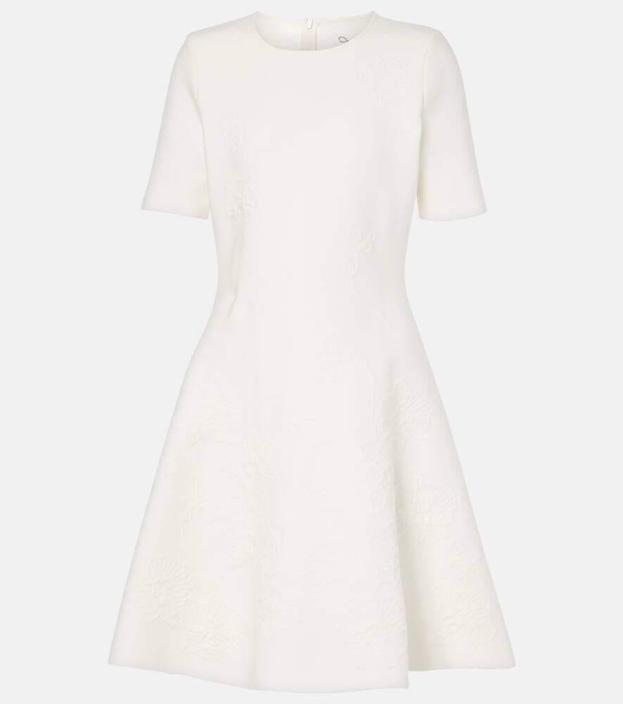 oscar de la renta bridal floral jacquard minidress