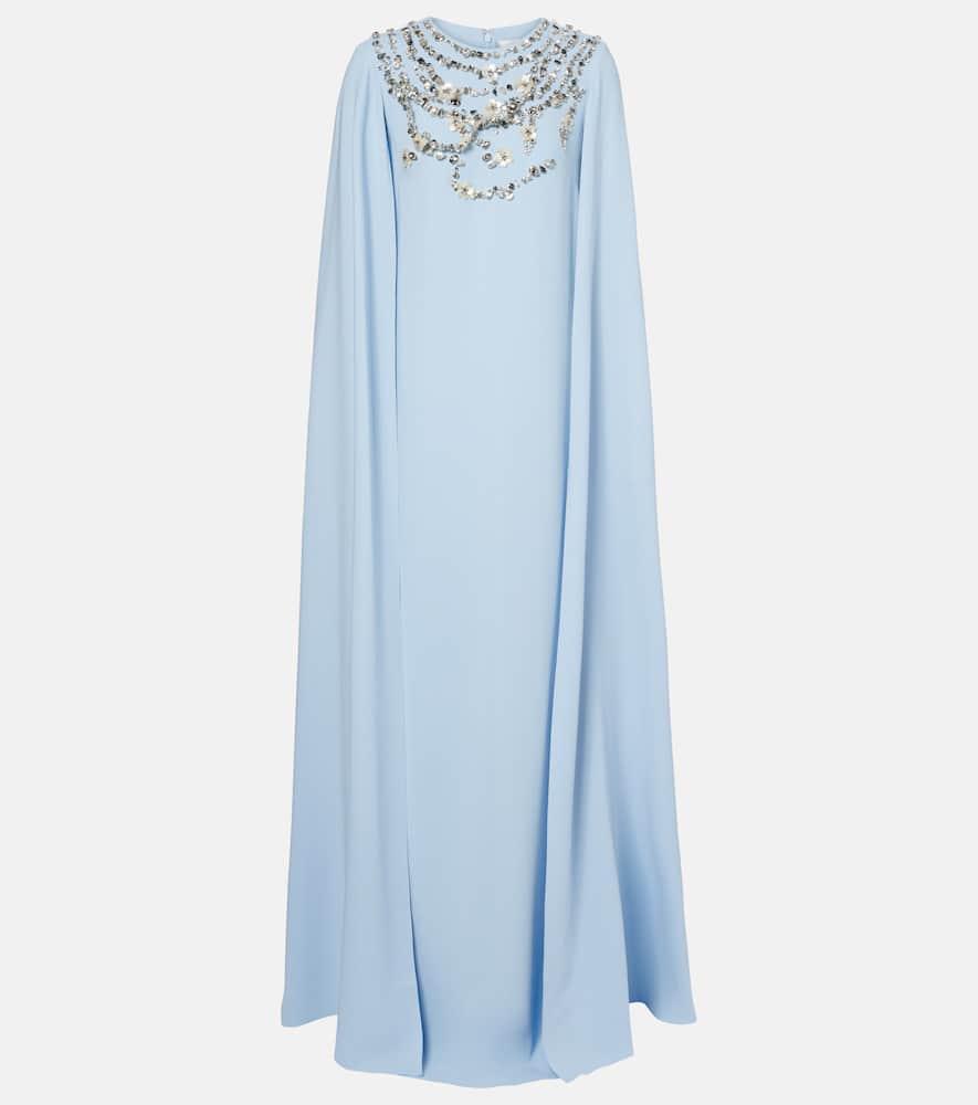 oscar de la renta caped embellished silk