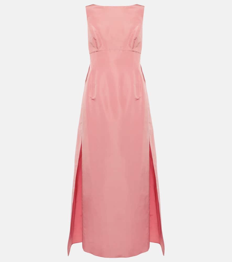 oscar de la renta caped silk faille gown