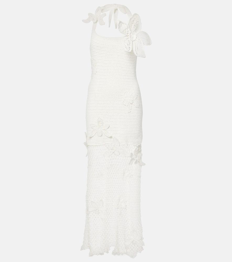 oscar de la renta crochet cotton maxi dress