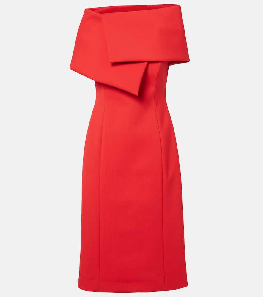 oscar de la renta draped cocktail dress