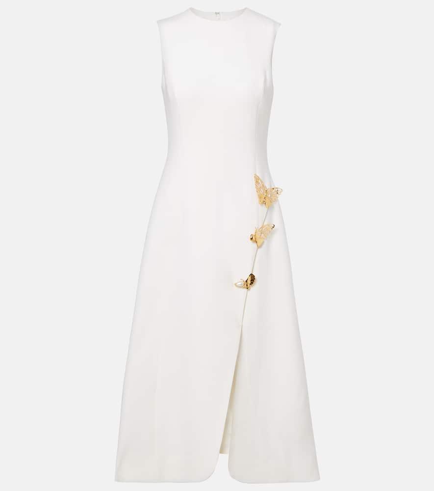oscar de la renta embellished wool