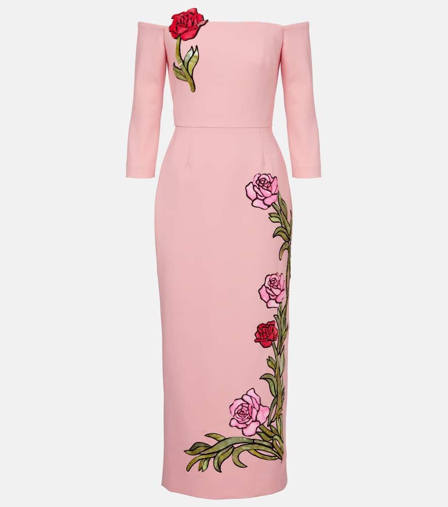 oscar de la renta embroidered wool